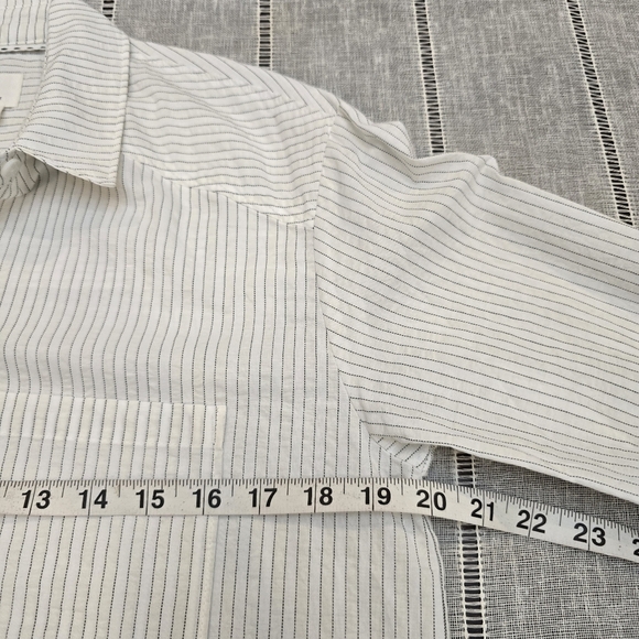 Anthropologie Striped Button Down Shirt Tunic Top Size Xs White/ Black - Picture 4 of 11